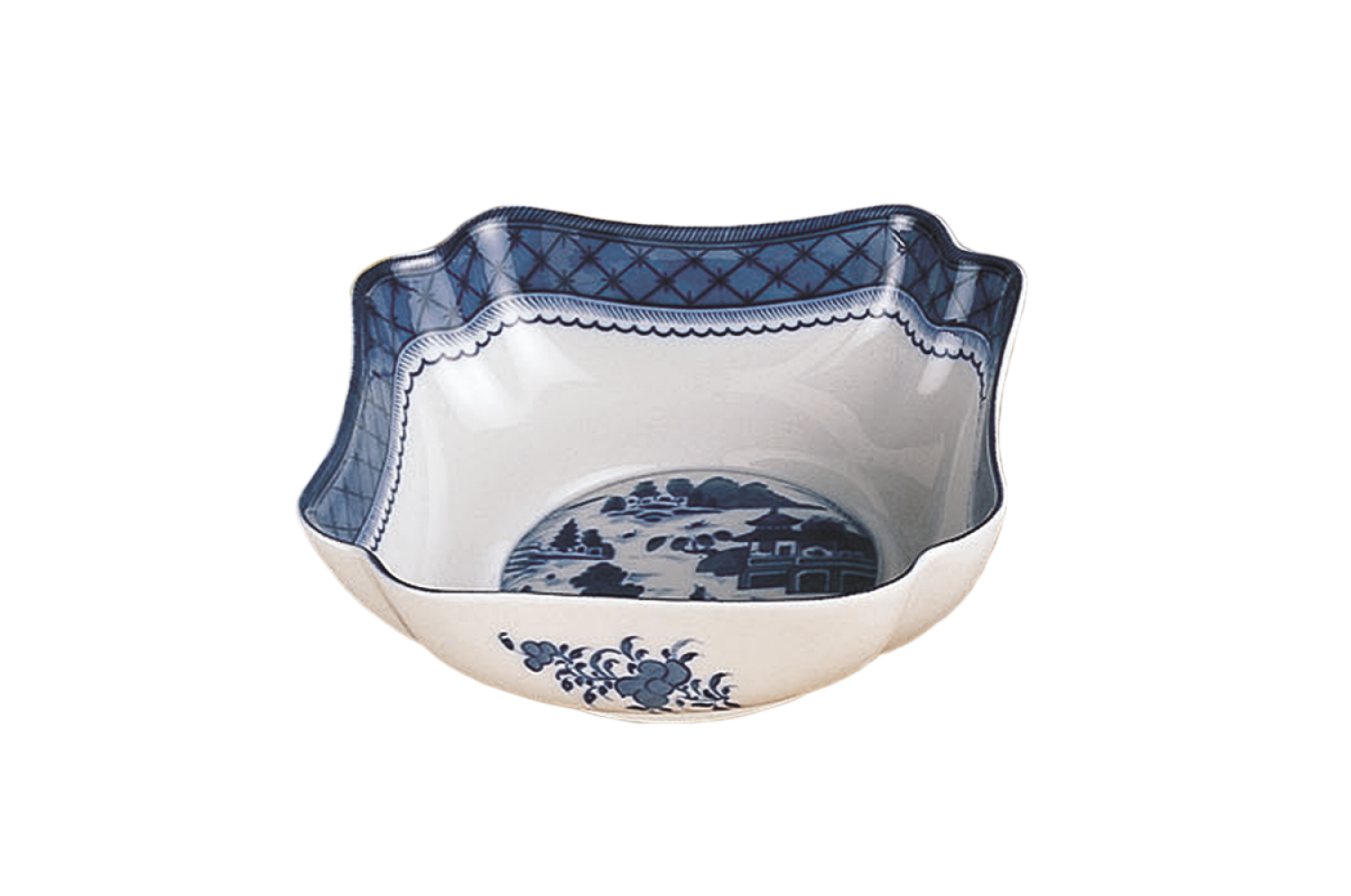 BLUE CANTON SMALL SQUARE BOWL