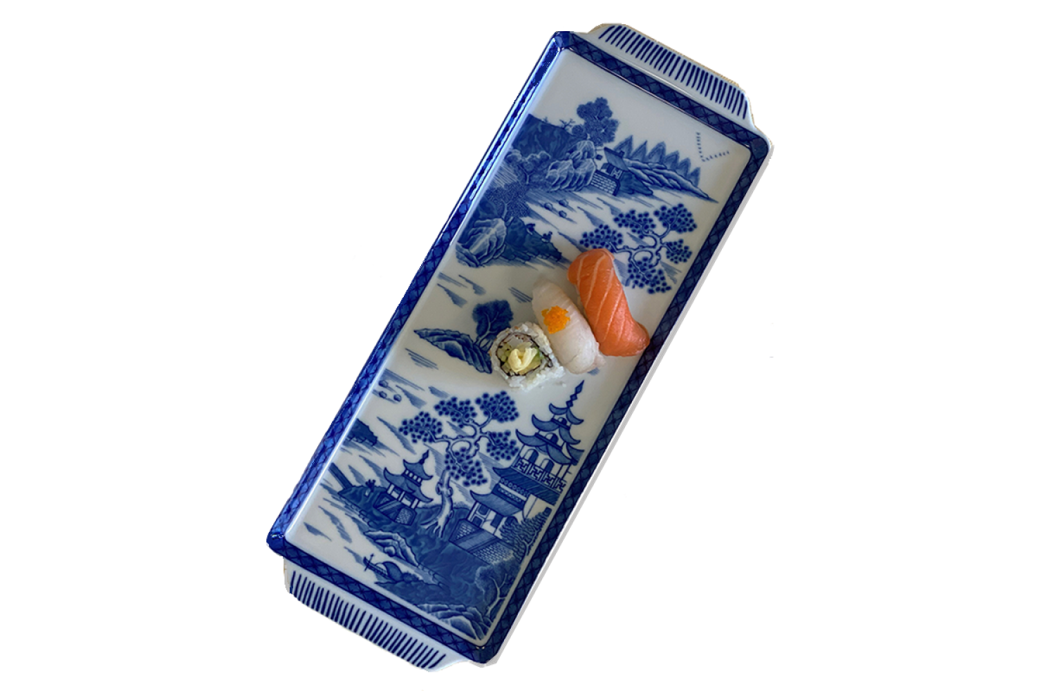 BLUE CANTON SANDWICH TRAY