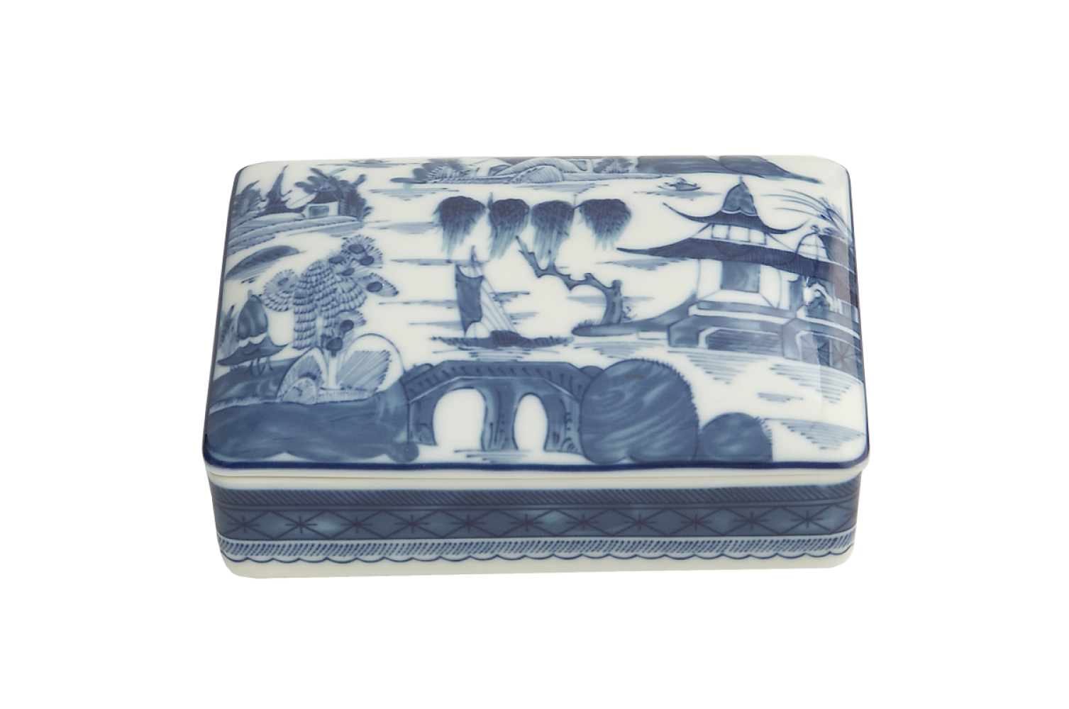 BLUE CANTON LARGE RECTANGULAR BOX