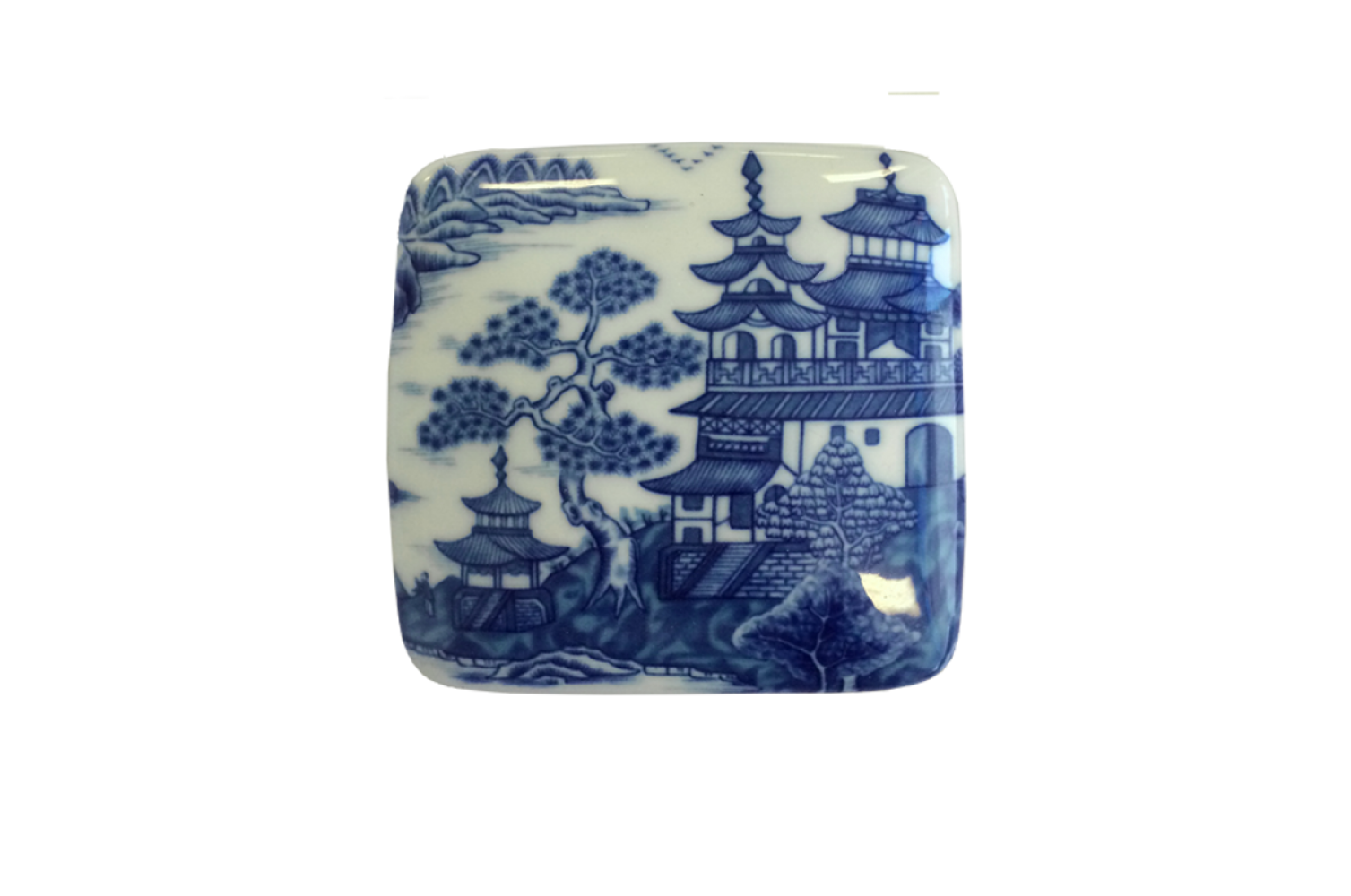 BLUE CANTON SQUARE COVERED BOX