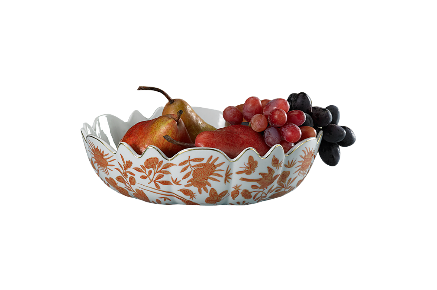 SACRED BIRD & BUTTERFLY SCALLOPED BOWL