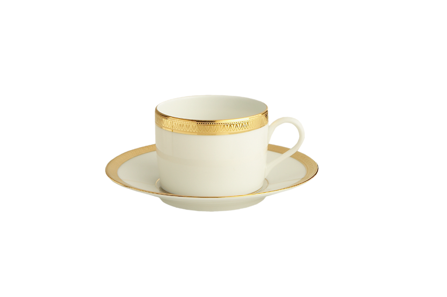 MALMAISON  GOLD  WITH FILET TEA CUP & SAUCER