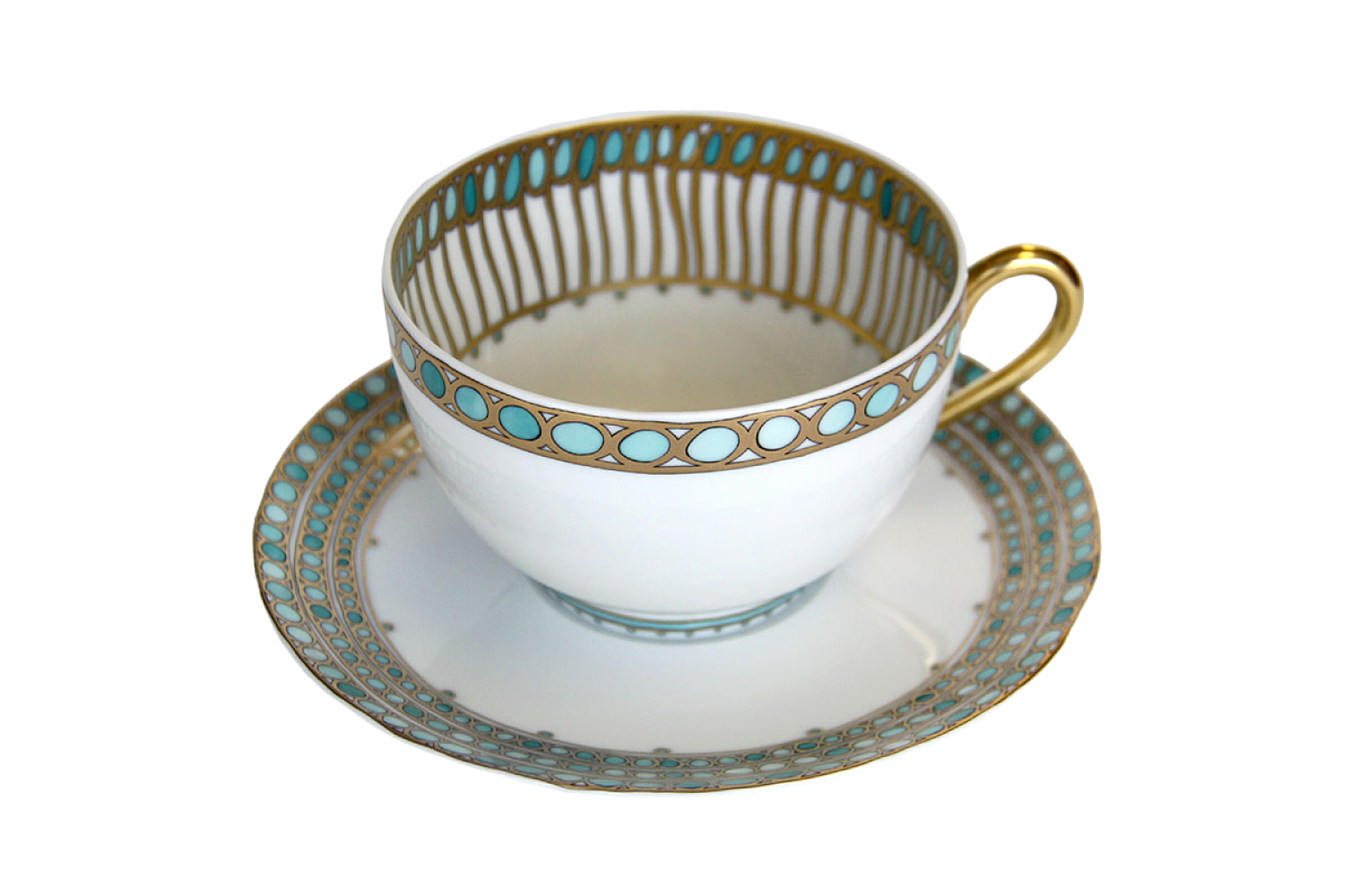 SYRACUSE TURQUOISE TEA CUP & SAUCER