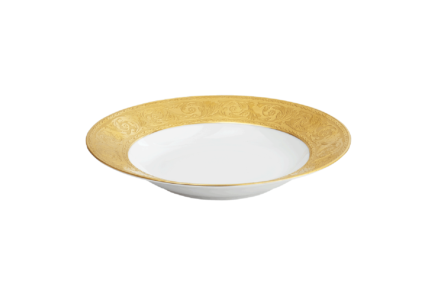 VERSAILLES  GOLD FRENCH RIM SOUP PLATE