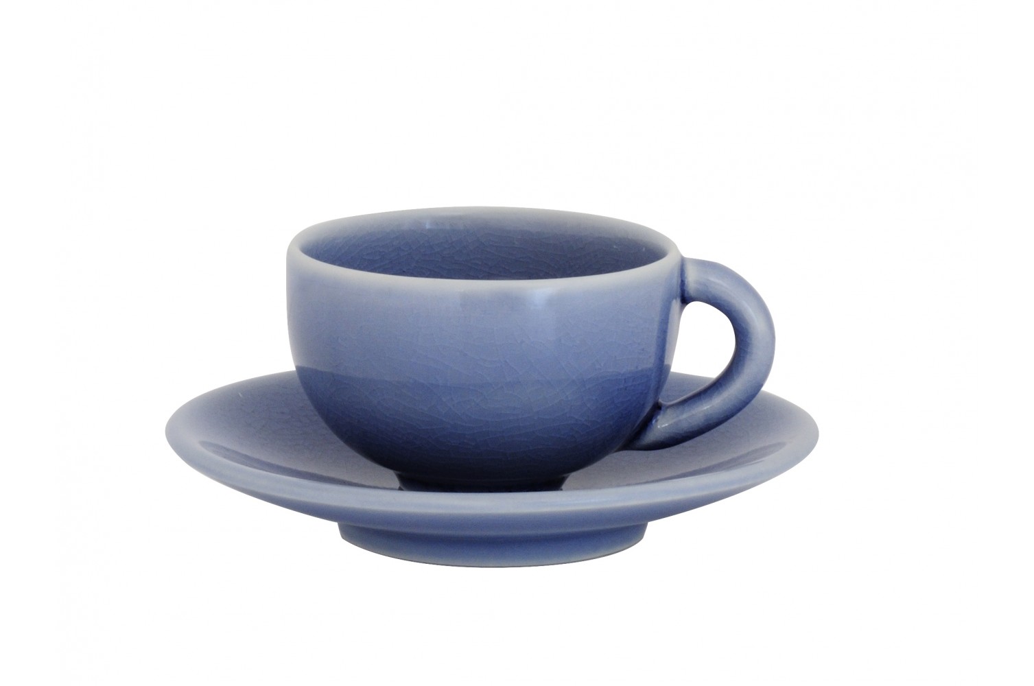 TOURRON BLUE CHARDON TEACUP & SAUCER