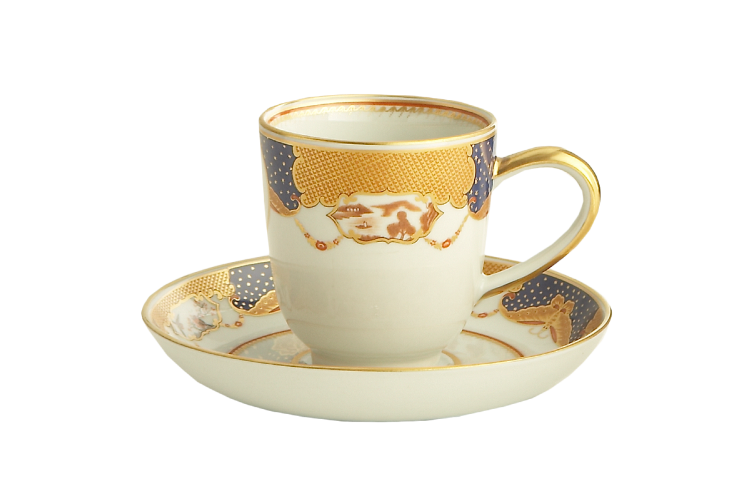 GOLDEN BUTTERFLY DEMITASSE CUP & SAUCER