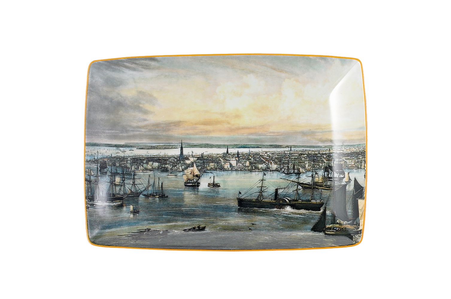 NEW YORK HARBOR RECTANGULAR TRAY, LARGE