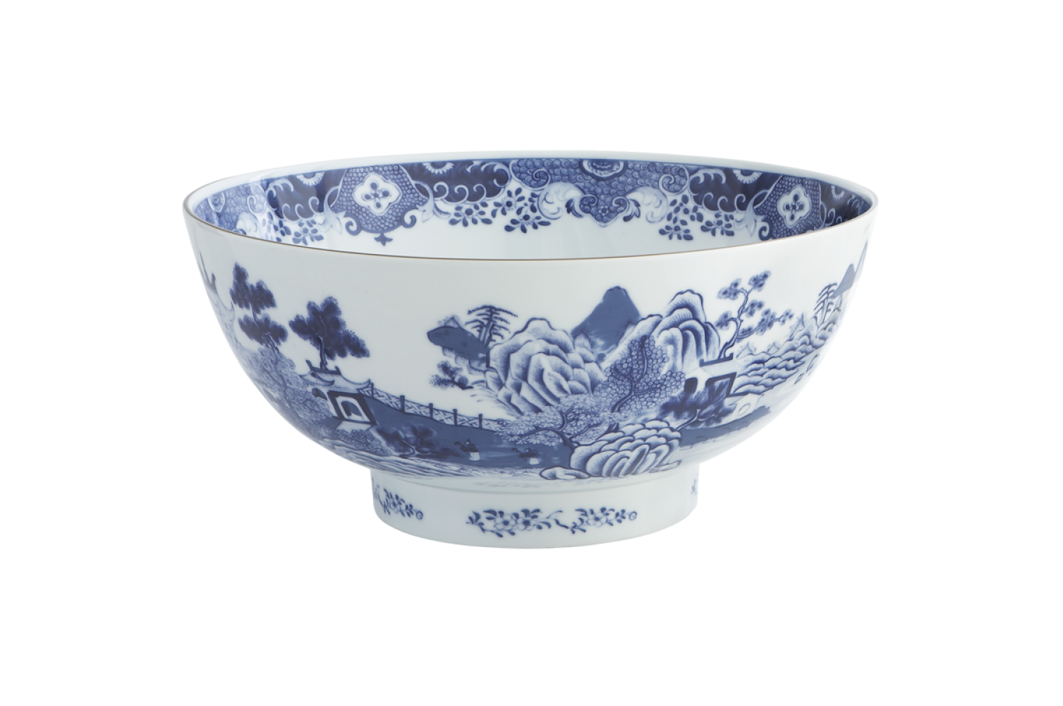 NATIONAL TRUST BLUE & WHITE PUNCH BOWL