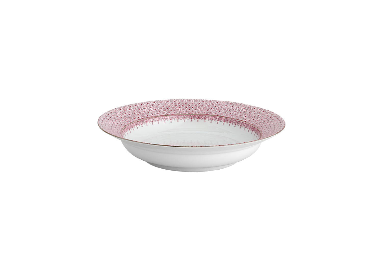 PINK LACE RIM SOUP PLATE