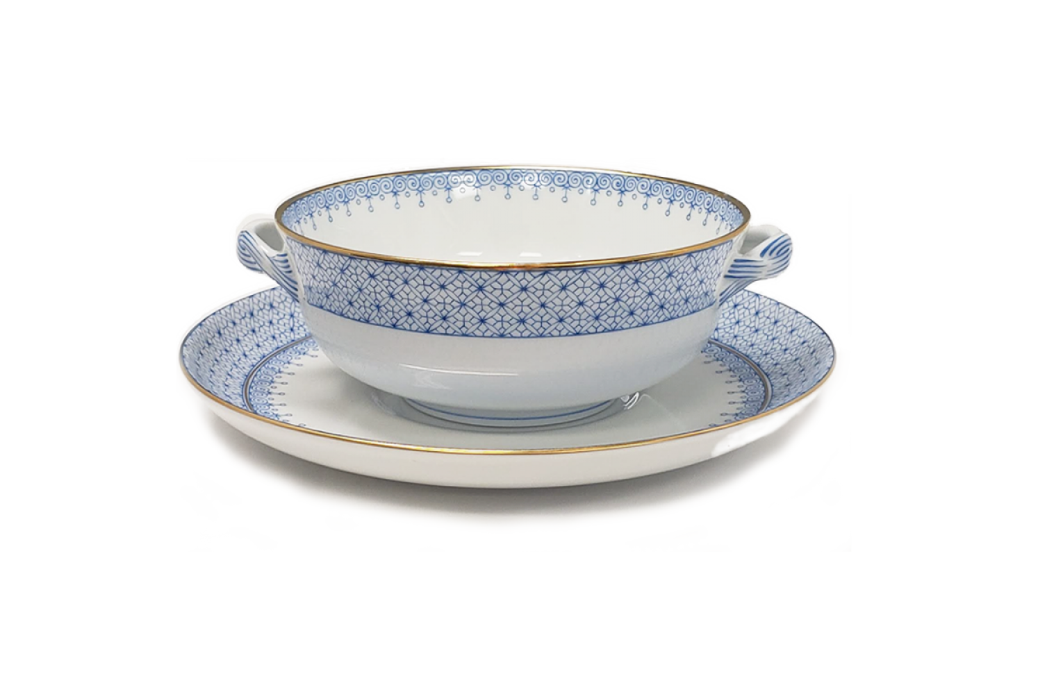 CORNFLOWER LACE CREAM SOUP & SAUCER