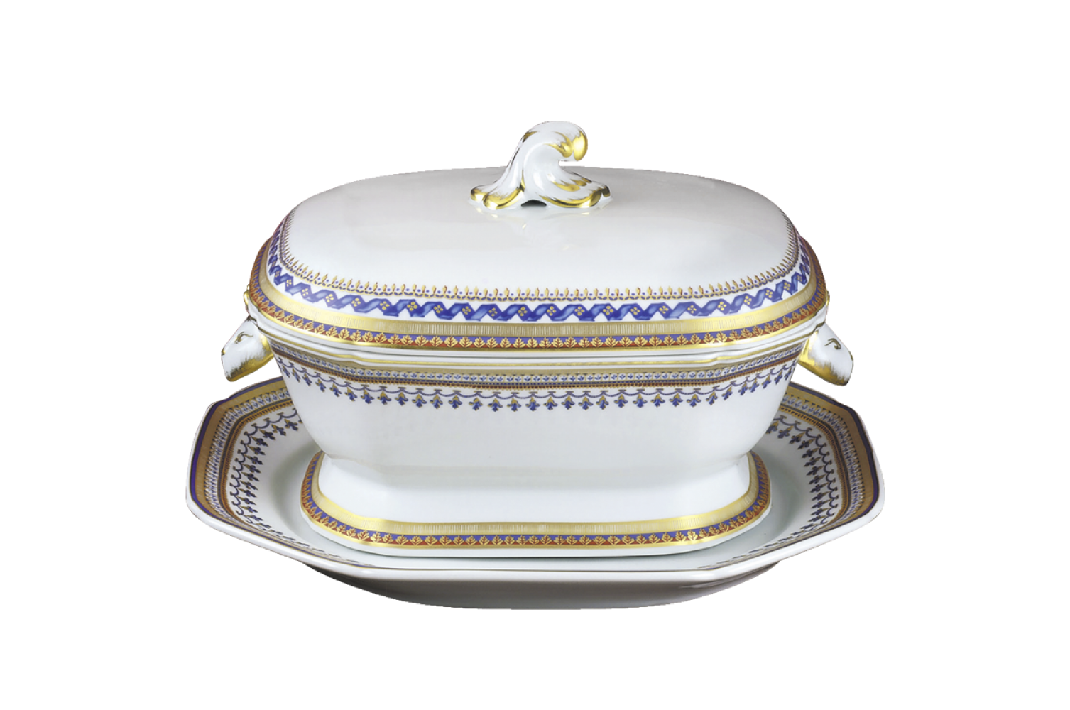 CHINOISE BLUE TUREEN AND PLATTER