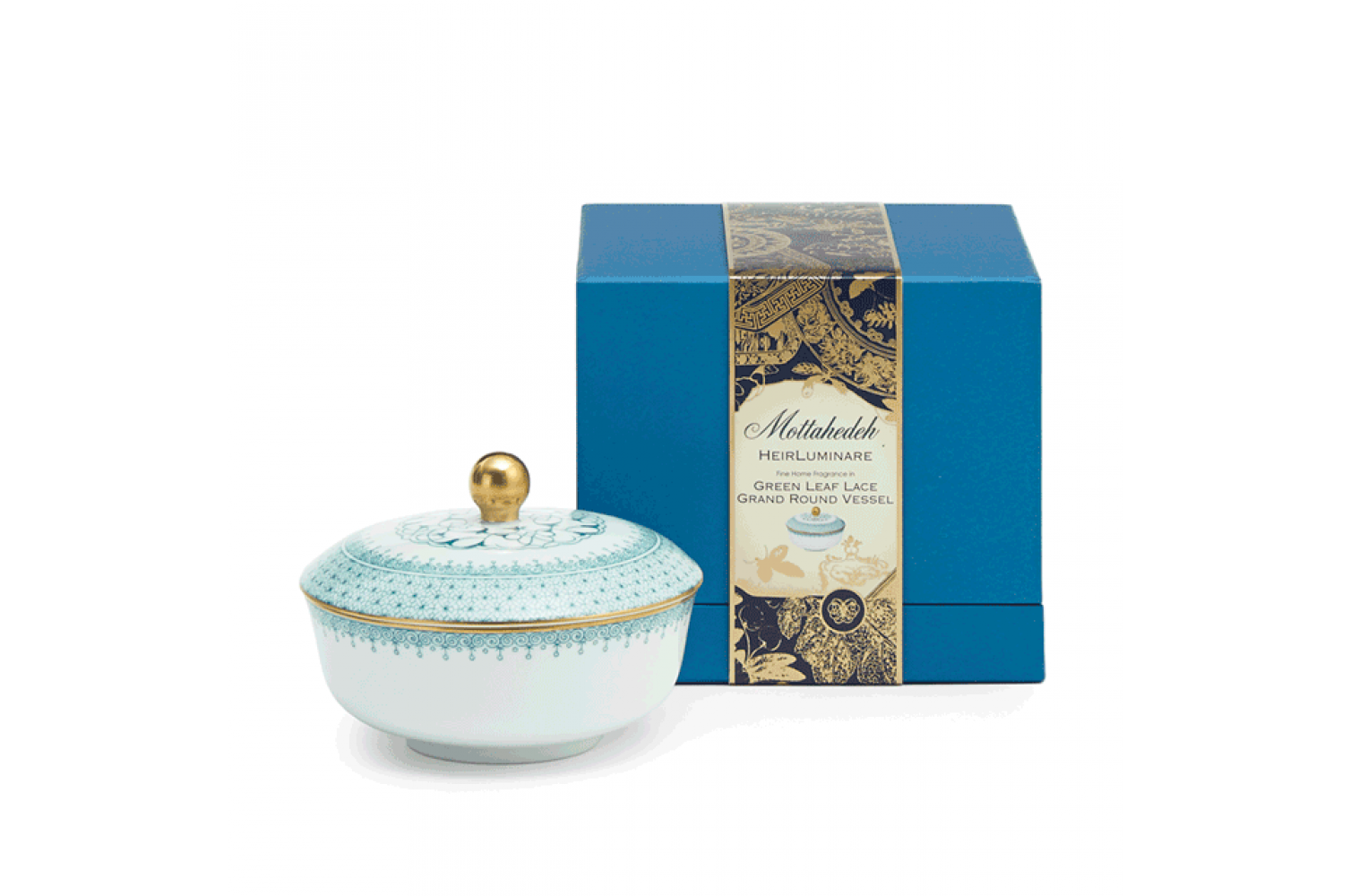 GREEN LEAF LACE HEIRLUMINARE GRAND ROUND BOX