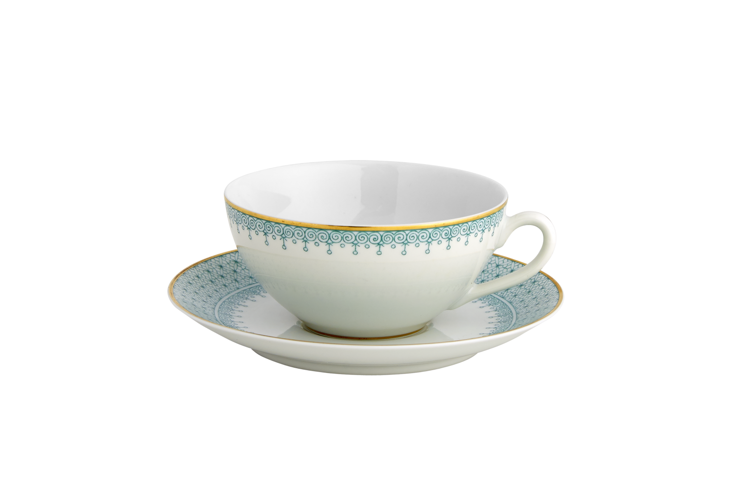 GREEN LACE COUP  CUP & SAUCER,SINGLE