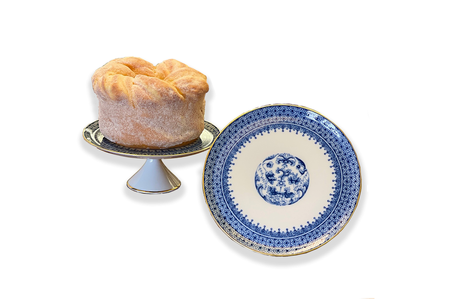 BLUE LACE CAKE STAND, SMALL