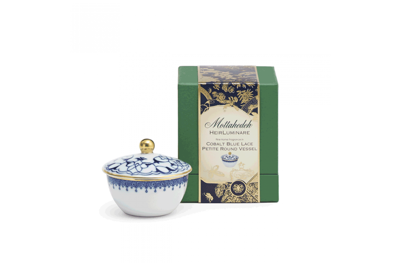 COBALT BLUE LACE HEIRLUMINARE PETITE ROUND BOX