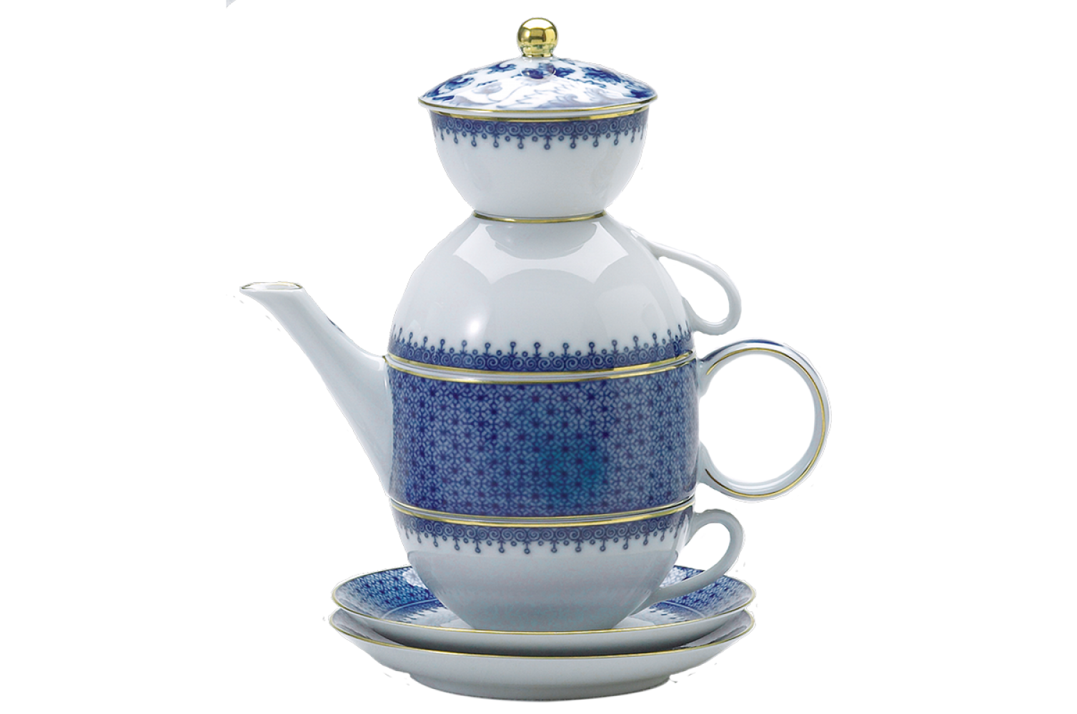 BLUE LACE TEA FOR TWO BOXED SET