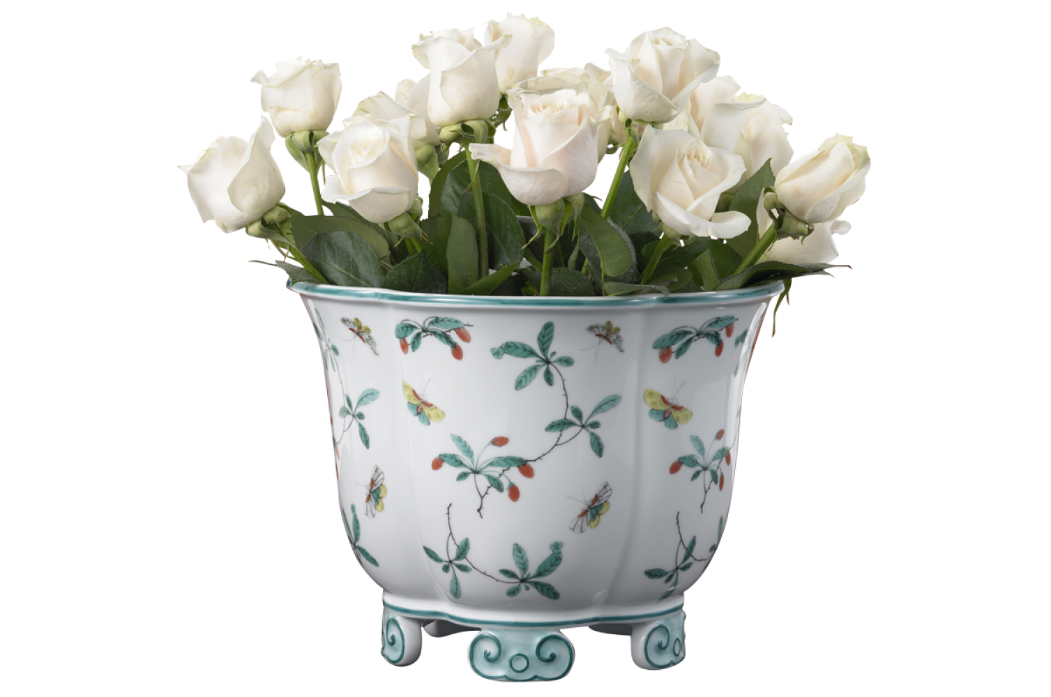 FAMILLE VERTE FIVE-LOBED CACHEPOT