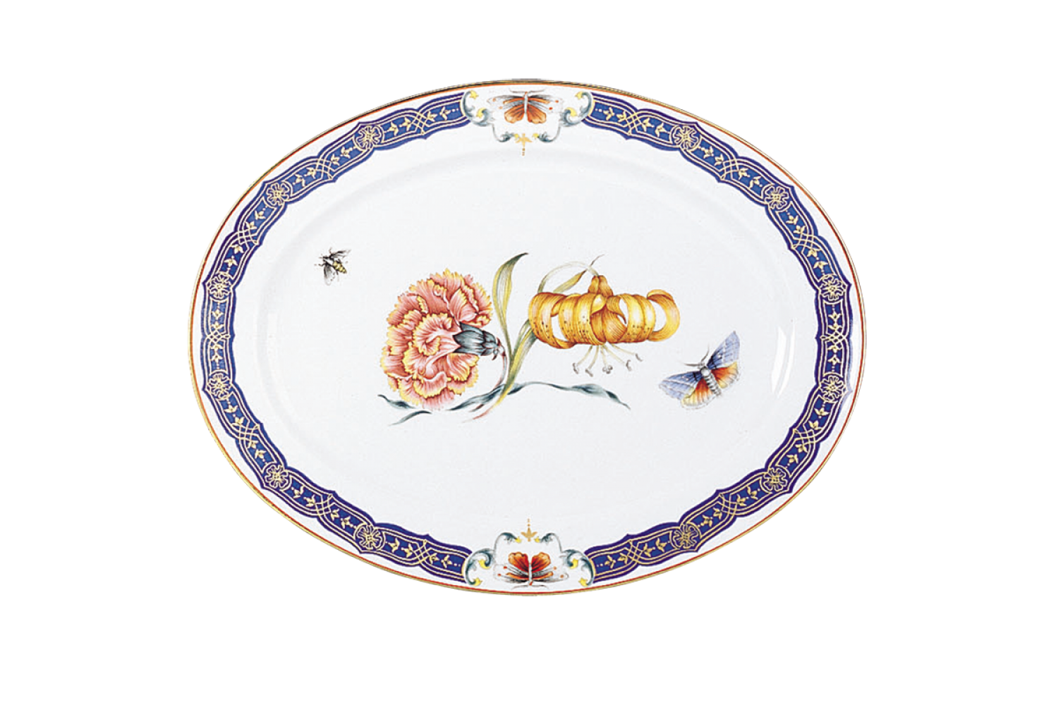 MERIAN SMALL PLATTER W/FLOWER CTR