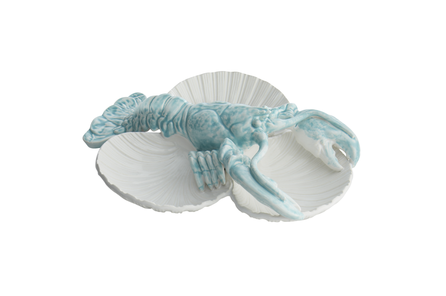 BLUE LOBSTER ON SHELLS CANDY DISH