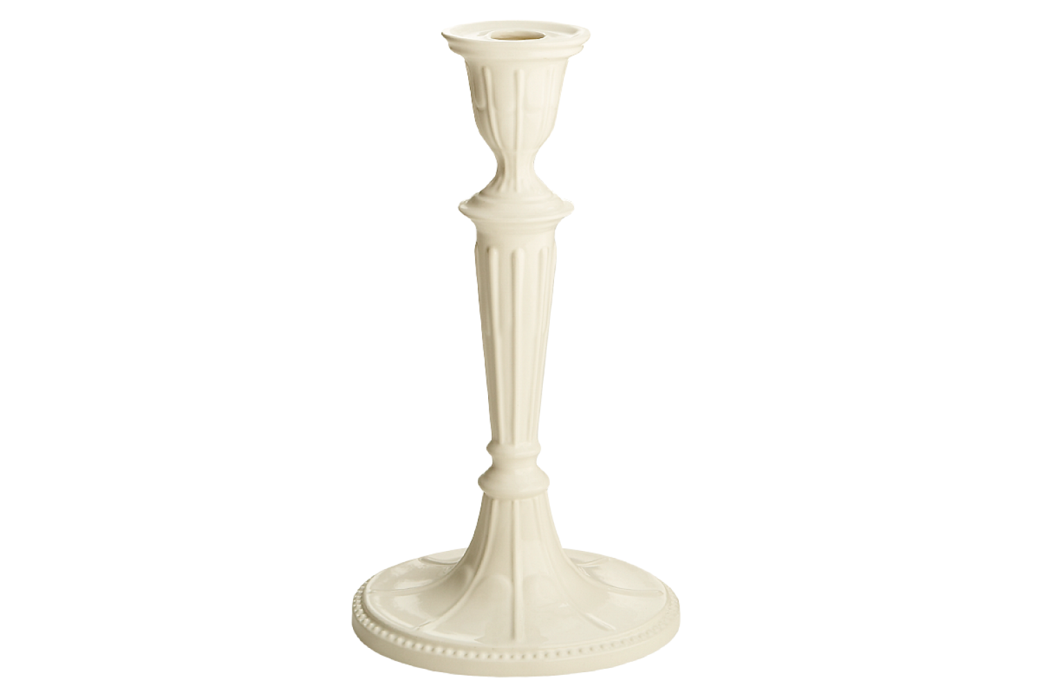 WHITE OVAL CANDLESTICK