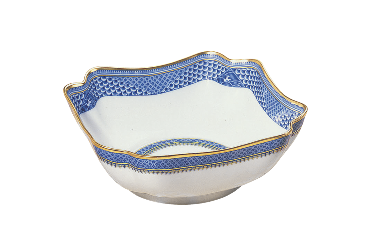 INDIGO WAVE SQUARE BOWL LARGE