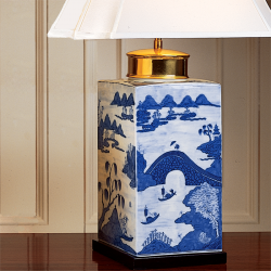BLUE CANTON LG TEA JAR LAMP