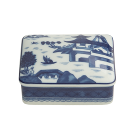 BLUE CANTON RECTANGULAR BOX, MEDIUM 