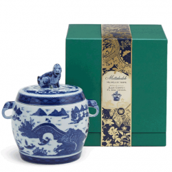 BLUE CANTON HEIRLUMINARE FU DOG VESSEL    