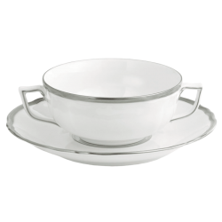 COLETTE PLATINUM CREAM SOUP AND SAUCER