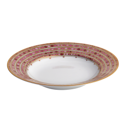 SYRACUSE ROSE FRENCH RIM SOUP PLATE