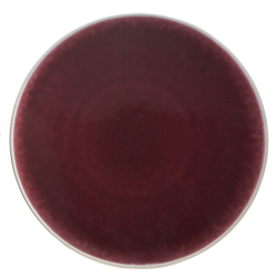 CANAPE PLATE EGGPLANT & WHITE S/4