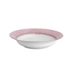 PINK LACE RIM SOUP PLATE