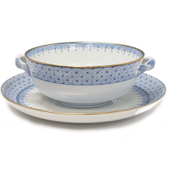 CORNFLOWER LACE CREAM SOUP & SAUCER