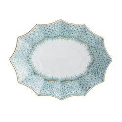 GREEN LACE MEDIUM  FLUTED TRAY