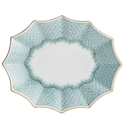 GREEN LACE LARGE 12 SIDED TRAY