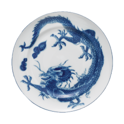 BLUE DRAGON DESSERT PLATE WITH CENTER
