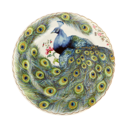 PEACOCK DESSERT PLATE, EACH