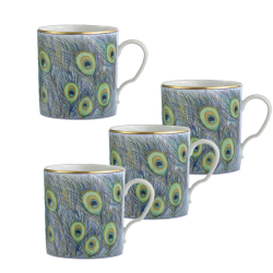 PEACOCK MUG SET OF 4