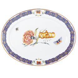 MERIAN SMALL PLATTER W/FLOWER CTR