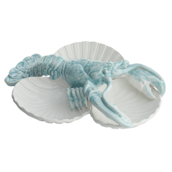 BLUE LOBSTER ON SHELLS CANDY DISH