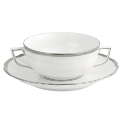 COLETTE PLATINUM CREAM SOUP AND SAUCER
