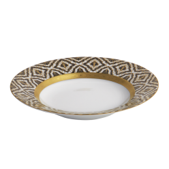 FARAHNAZ BLACK FRENCH RIM SOUP PLATE