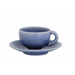 TOURRON BLUE CHARDON TEACUP & SAUCER