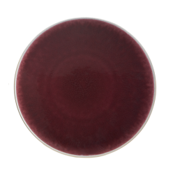 TOURRON EGGPLANT & WHITE DINNER PLATE