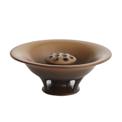 ORION FLOWER BOWL W/ FROG GOLD & BROWN