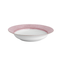 PINK LACE RIM SOUP PLATE