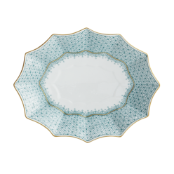 GREEN LACE MEDIUM  FLUTED TRAY