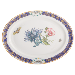 MERIAN LARGE PLATTER W/FLOWER CTR