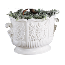 OVAL CACHEPOT WITH HANDLES