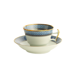 INDIGO WAVE TEA CUP & SAUCER